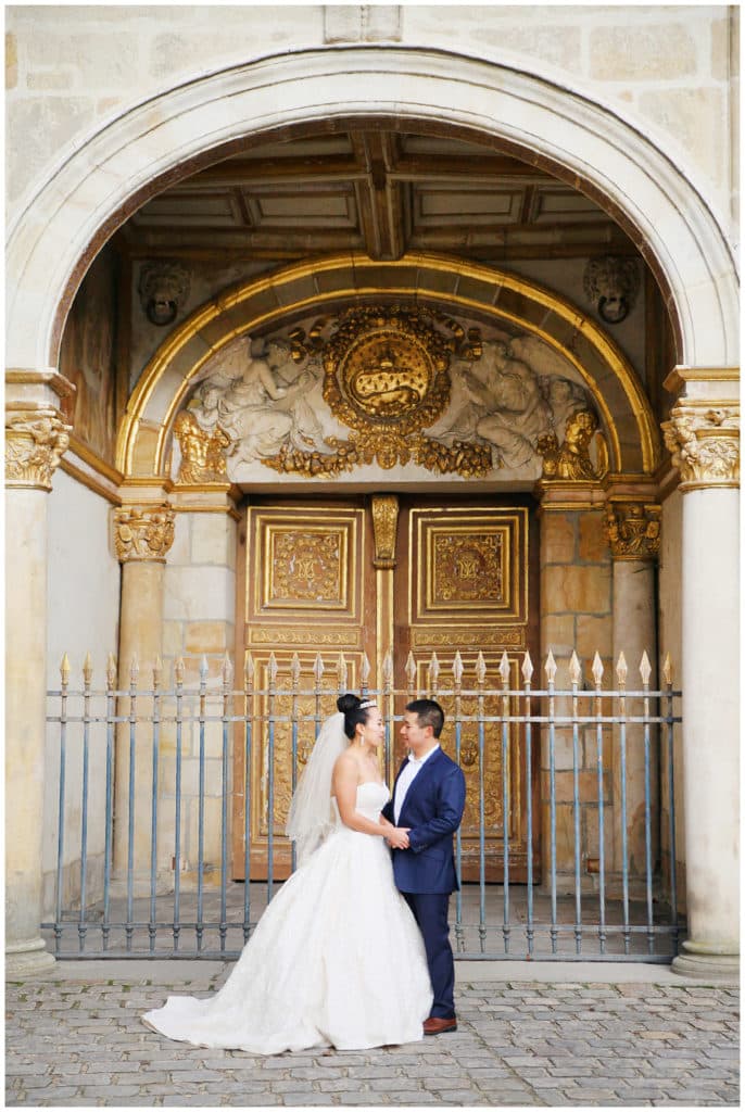 A pre-wedding photo session at the Chateau de Fontainebleau near Paris, France