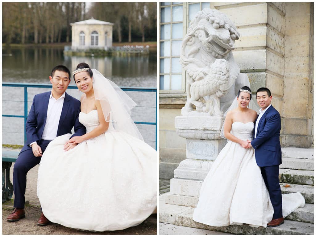 A pre-wedding photo session at the Chateau de Fontainebleau near Paris, France
