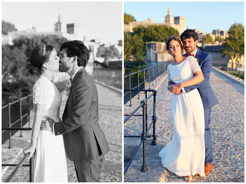 Photos de mariage sur le Pont d'Avignon Vaucluse