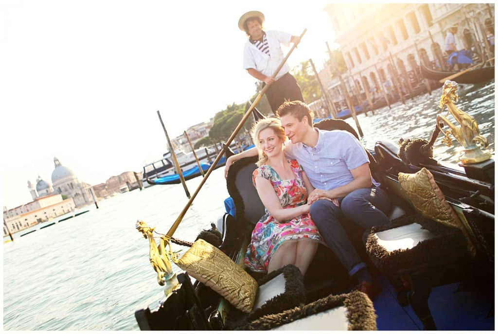 A romantic sunset anniversary photo session in Venice, Italy, Europe